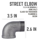 STZ Industries 1-1/4 in. MIP each X 1-1/4 in. D FIP Black Malleable Iron 90 Degree Street Elbow