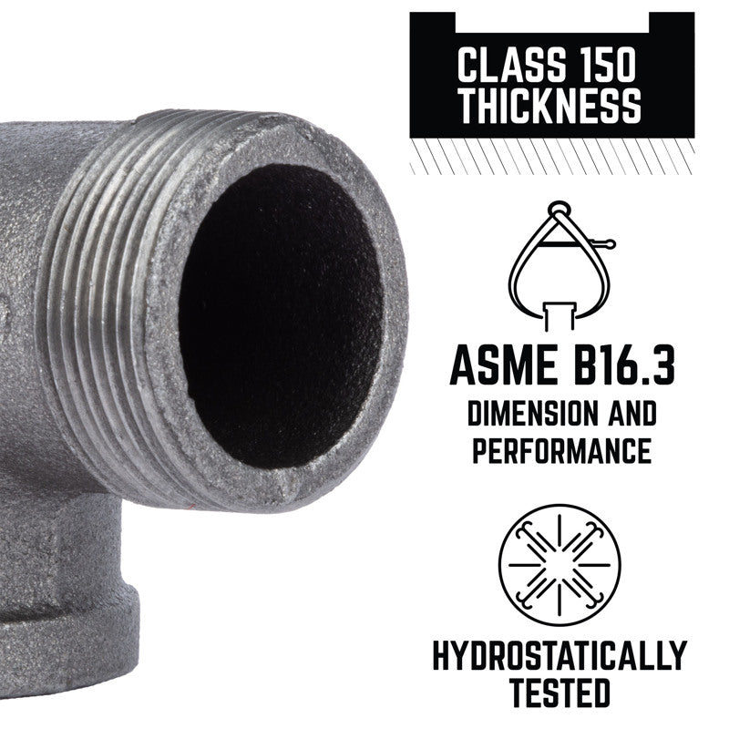 STZ Industries 1-1/4 in. MIP each X 1-1/4 in. D FIP Black Malleable Iron 90 Degree Street Elbow