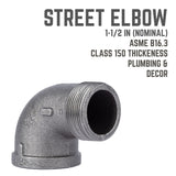STZ Industries 1-1/2 in. MIP each X 1-1/2 in. D FIP Black Malleable Iron 90 Degree Street Elbow