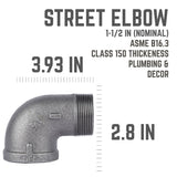 STZ Industries 1-1/2 in. MIP each X 1-1/2 in. D FIP Black Malleable Iron 90 Degree Street Elbow