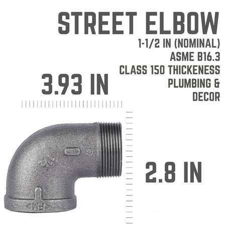 STZ Industries 1-1/2 in. MIP each X 1-1/2 in. D FIP Black Malleable Iron 90 Degree Street Elbow