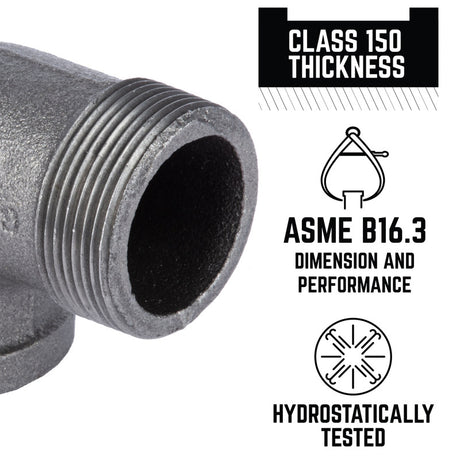 STZ Industries 1-1/2 in. MIP each X 1-1/2 in. D FIP Black Malleable Iron 90 Degree Street Elbow