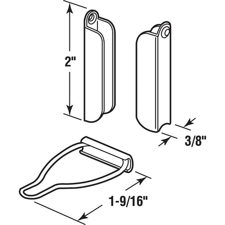 Make-2-Fit PL 8103 Top Hanger and Bottom Latch, Aluminum, Painted, White, For: 3/8 in Screen Frame