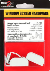 Make-2-Fit PL 8103 Top Hanger and Bottom Latch, Aluminum, Painted, White, For: 3/8 in Screen Frame