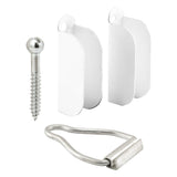 Make-2-Fit PL 8103 Top Hanger and Bottom Latch, Aluminum, Painted, White, For: 3/8 in Screen Frame
