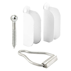 Make-2-Fit PL 8103 Top Hanger and Bottom Latch, Aluminum, Painted, White, For: 3/8 in Screen Frame