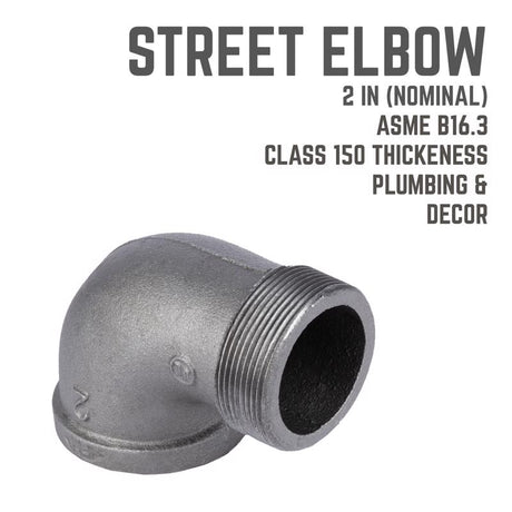 STZ Industries 2 in. FIP each X 2 in. D MIP Black Malleable Iron 90 Degree Street Elbow
