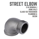 STZ Industries 2 in. FIP each X 2 in. D MIP Black Malleable Iron 90 Degree Street Elbow