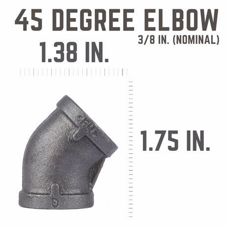 STZ Industries 3/8 in. FIP each X 3/8 in. D FIP Black Malleable Iron 45 Degree Elbow