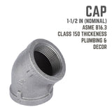 STZ Industries 1-1/2 in. FIP each X 1-1/2 in. D FIP Black Malleable Iron 45 Degree Elbow