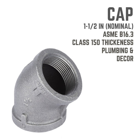 STZ Industries 1-1/2 in. FIP each X 1-1/2 in. D FIP Black Malleable Iron 45 Degree Elbow