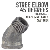 STZ Industries 1 in. MIP X 1 in. D FIP Black Malleable Iron 2.5 in. L 45 degree Street Elbow