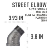 STZ Industries 1-1/2 in. MIP each X 1-1/2 in. D FIP Black Malleable Iron 45 degree Street Elbow