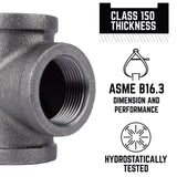 STZ Industries 1-1/4 in. FIP each X 1-1/4 in. D FIP 1-1/4 in. D FIP Black Malleable Iron Tee