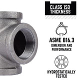 STZ Industries 1-1/2 in. FIP each X 1-1/2 in. D FIP 1-1/2 in. D FIP Black Malleable Iron Tee