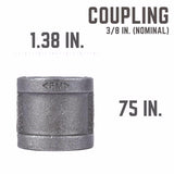 STZ Industries 3/8 in. FIP each X 3/8 in. D FIP Black Malleable Iron Coupling