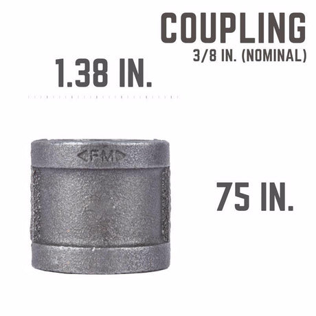 STZ Industries 3/8 in. FIP each X 3/8 in. D FIP Black Malleable Iron Coupling
