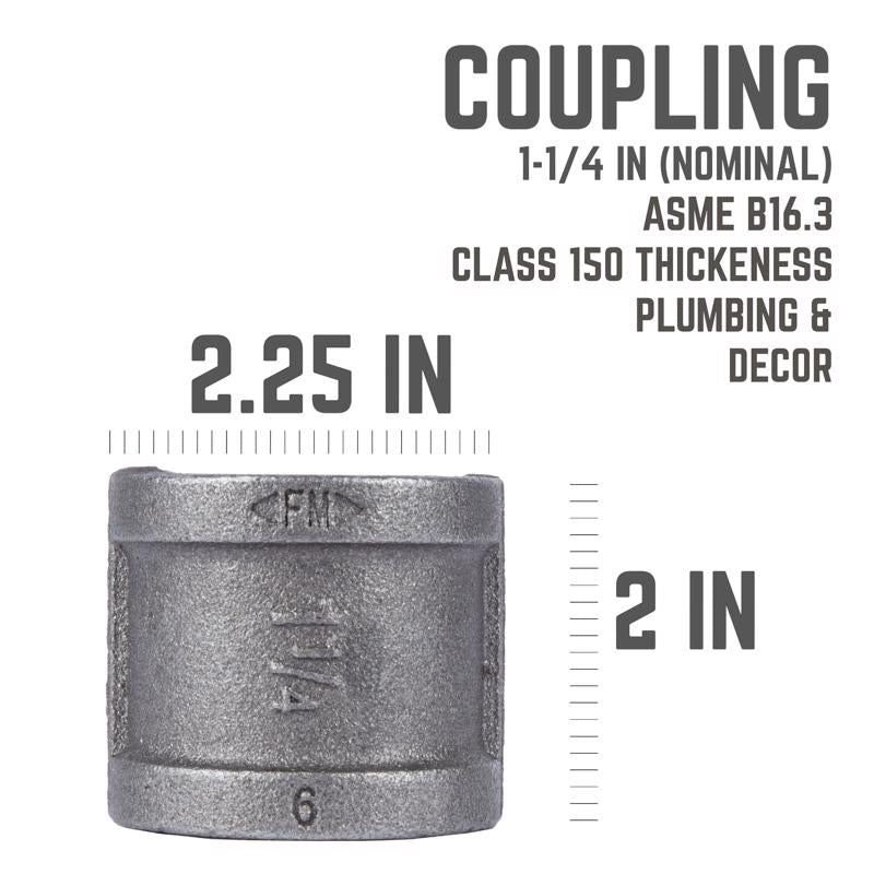STZ Industries 1-1/4 in. FIP each X 1-1/4 in. D FIP Black Malleable Iron Coupling