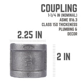 STZ Industries 1-1/4 in. FIP each X 1-1/4 in. D FIP Black Malleable Iron Coupling