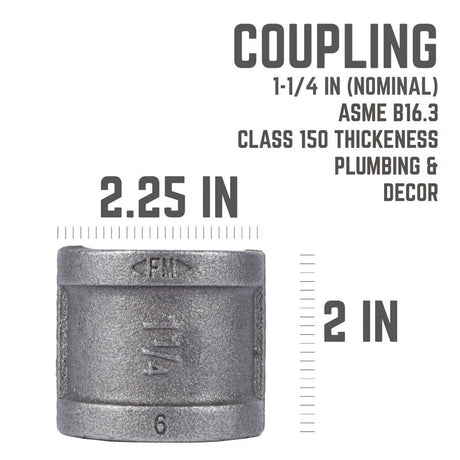 STZ Industries 1-1/4 in. FIP each X 1-1/4 in. D FIP Black Malleable Iron Coupling