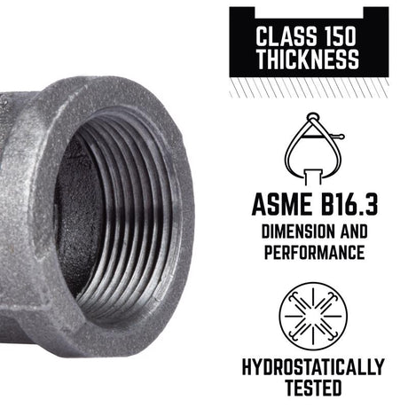 STZ Industries 1-1/4 in. FIP each X 1-1/4 in. D FIP Black Malleable Iron Coupling