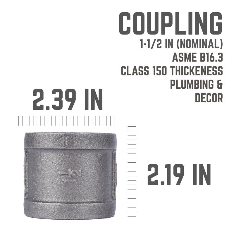 STZ Industries 1-1/2 in. FIP each X 1-1/2 in. D FIP Black Malleable Iron Coupling