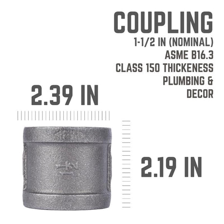 STZ Industries 1-1/2 in. FIP each X 1-1/2 in. D FIP Black Malleable Iron Coupling