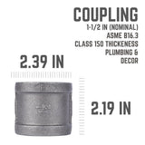STZ Industries 1-1/2 in. FIP each X 1-1/2 in. D FIP Black Malleable Iron Coupling