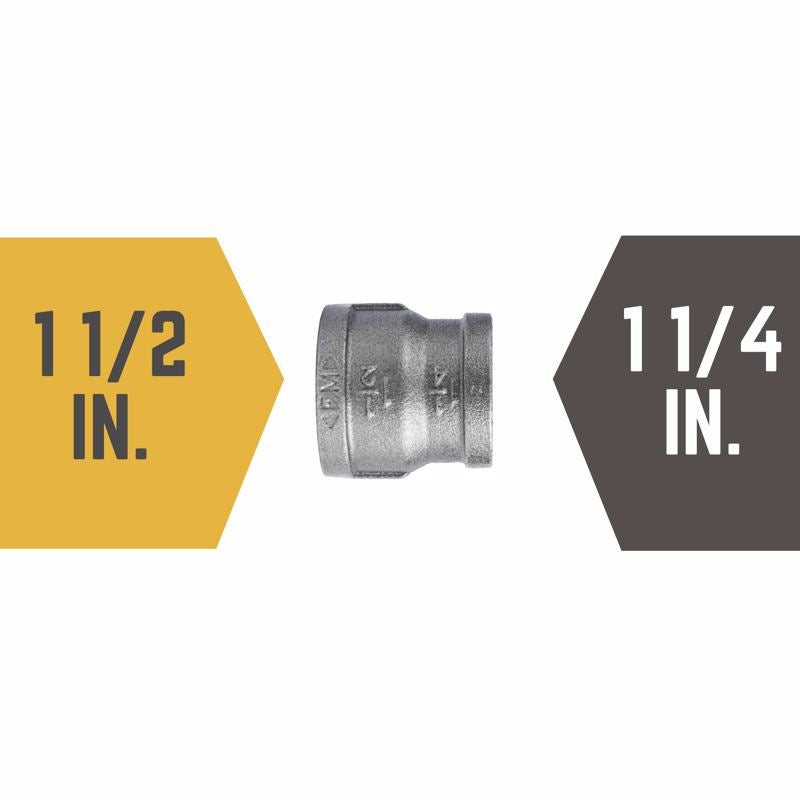 STZ Industries 1-1/2 in. FIP each X 1-1/4 in. D FIP Black Malleable Iron Reducing Coupling