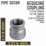STZ Industries 1-1/2 in. FIP each X 1-1/4 in. D FIP Black Malleable Iron Reducing Coupling