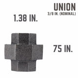 STZ Industries 3/8 in. FIP each X 3/8 in. D FIP Black Malleable Iron Union