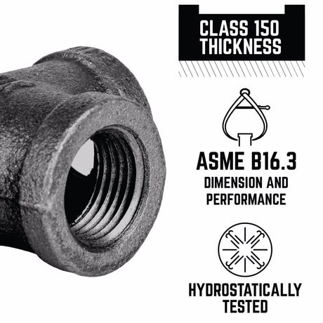 STZ Industries 3/8 in. FIP each X 3/8 in. D FIP Black Malleable Iron Union