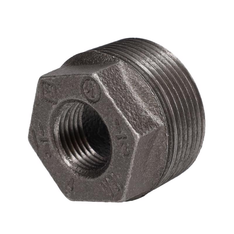 STZ Industries 1-1/4 in. MIP each X 1/2 in. D FIP Black Malleable Iron Hex Bushing