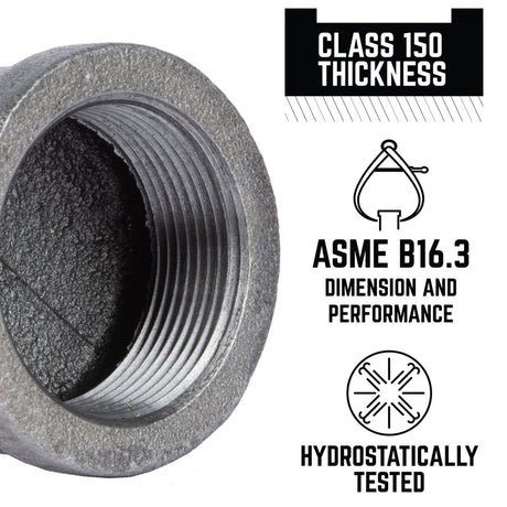 STZ Industries 1-1/2 in. FIP each Black Malleable Iron Cap