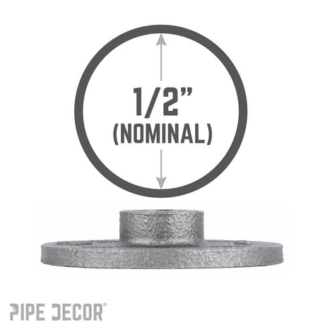 STZ Industries 1/2 in. FIP each Black Malleable Iron Floor Flange, Pack of 5