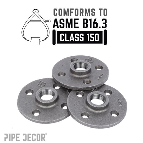 STZ Industries 1/2 in. FIP each Black Malleable Iron Floor Flange, Pack of 5