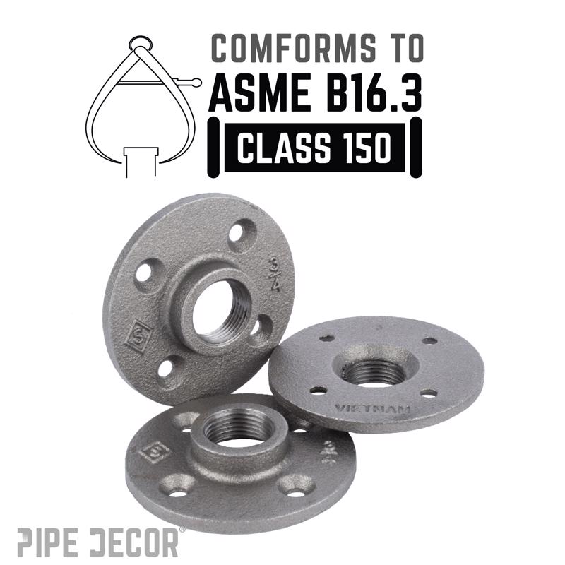 STZ Industries 3/4 in. FIP each Black Malleable Iron Floor Flange, Pack of 5