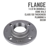 STZ Industries 1-1/2 in. FIP each Black Malleable Iron Floor Flange