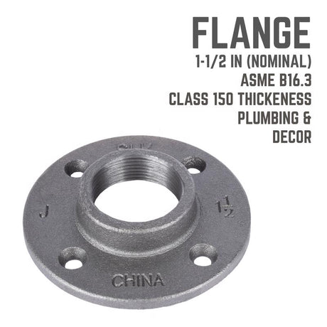 STZ Industries 1-1/2 in. FIP each Black Malleable Iron Floor Flange