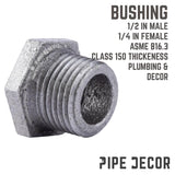 STZ Industries 1/2 in. MIP each X 3/8 in. D FIP Black Malleable Iron Hex Bushing, Pack of 5