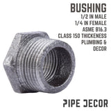STZ Industries 3/4 in. MIP each X 1/2 in. D FIP Black Malleable Iron Hex Bushing, Pack of 5