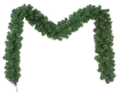 Puleo Asia Limited 333-4041-G9/10 Pre-Lit Western Hemlock Garland, 200 Tips, B/O, 9 ft, Pack of 6