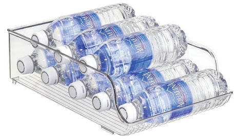 iDESIGN 70036 Water Bottle Storage Organizer, 9 Bottles, 13-3/4 in L, 9 in W, 4 in H, Plastic, Clear, Pack of 4