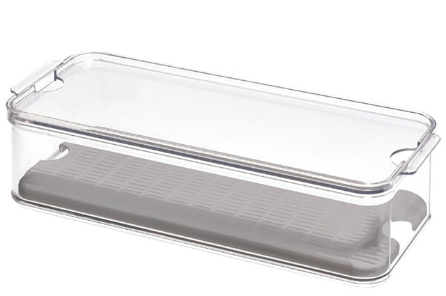 iDESIGN Crisp Produce 71343 Fridge Bin, 15.72 in L, 6.32 in W, 3.76 in H, Plastic, Clear, Pack of 6