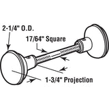 Prime-Line E 2280 Replacement Knob, 2-1/4 in Dia, Steel, Brass