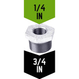 STZ Industries 3/4 in. MIP each X 1/4 in. D FIP Galvanized Malleable Iron Hex Bushing, Pack of 5