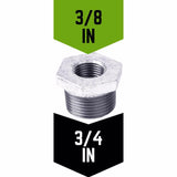 STZ Industries 3/4 in. MIP each X 3/8 in. D FIP Galvanized Malleable Iron Hex Bushing