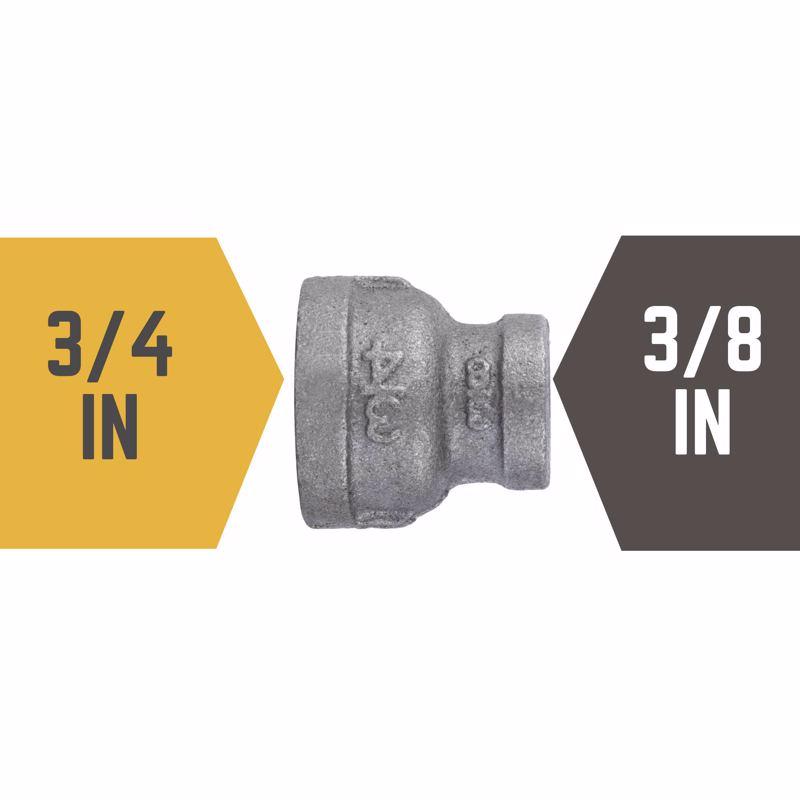 STZ Industries 3/4 in. FIP each X 3/8 in. D FIP Black Malleable Iron Reducing Coupling