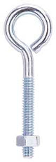 ProSource LR271 Eye Bolt, 1/4 in Thread, Machine Thread, 1-5/8 in L Thread, 31/32 in Dia Eye, 125 lb Working Load, Steel, Pack of 20