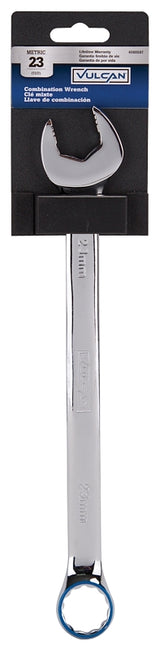 Vulcan MT6549937 Combination Wrench, Metric, 23 mm Head, Chrome Vanadium Steel, Polished